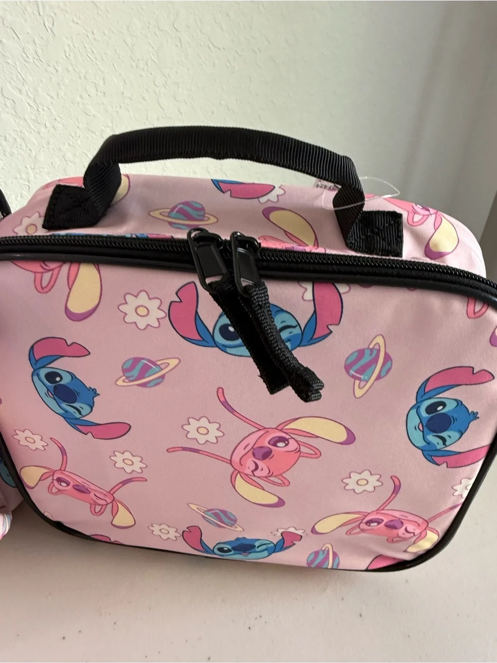 New girls Disney Pink Character Backpack and Lunchbox Set Stitch